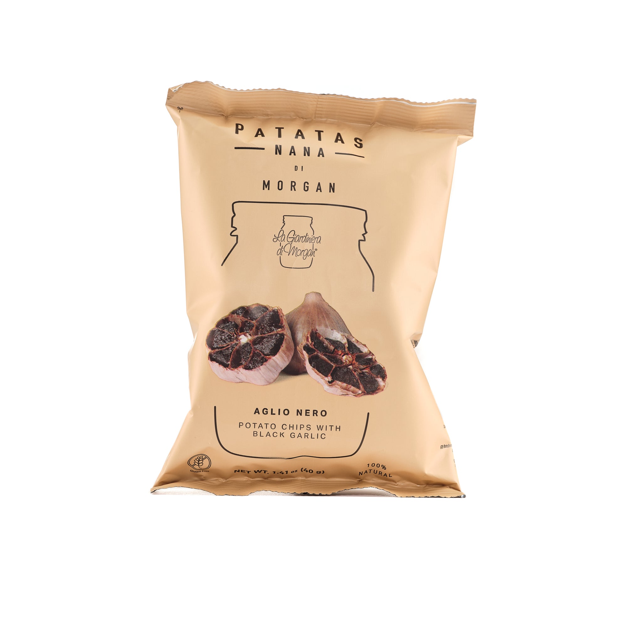 Morgan's Patatas Nana with Black Garlic 40 g - Box of 10 packs