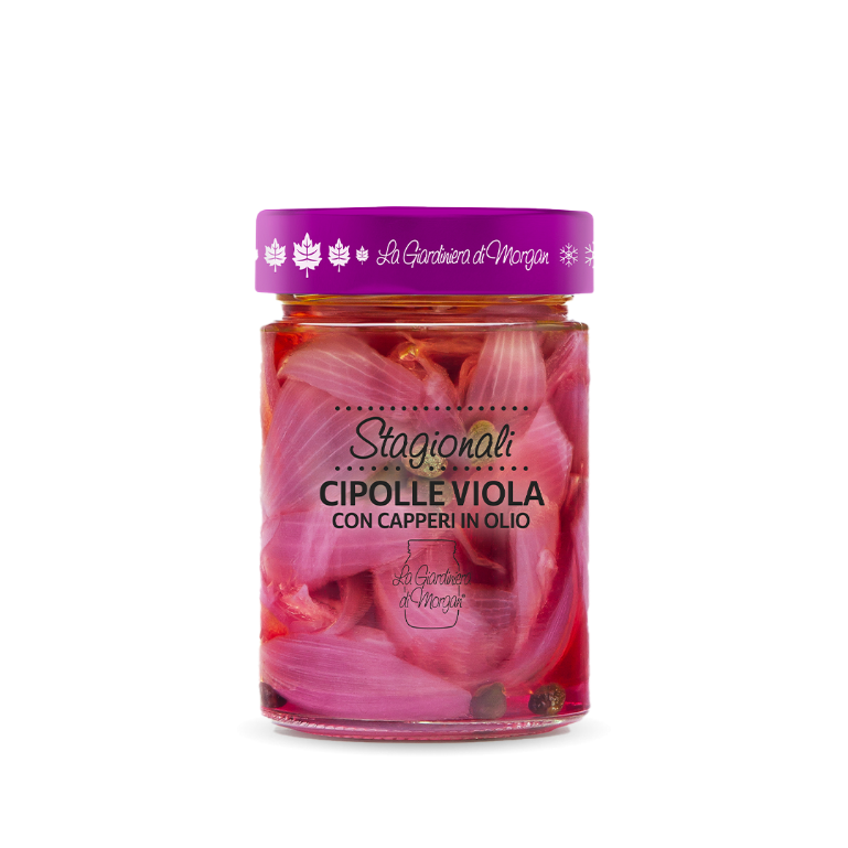 Sweet and sour red onions and capers in oil 310ml